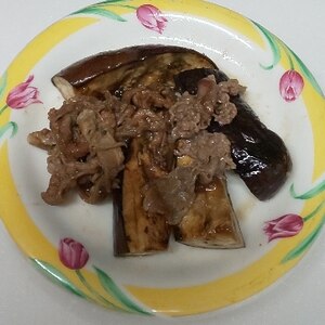 なすと豚肉の、ポン酢炒め